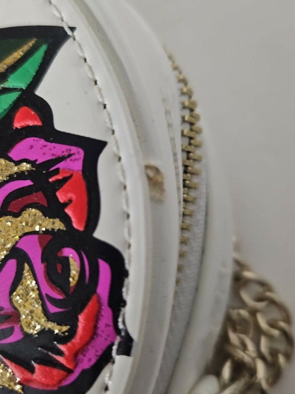 Betsey Johnson Sugar Skull Crossbody Bag White Floral Head Case - Picture 5 of 8